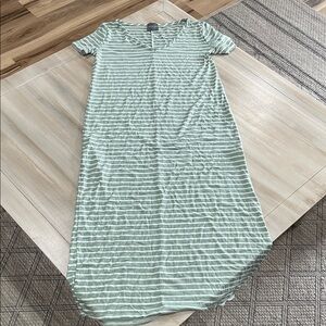 Olivia Rae Mint Striped Midi Dress